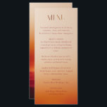 Menyn Solnedgång bröllop Meny<br><div class="desc">Elegant terracotta sunset bröllop meny med varma toner och förfinad layout,  perfekt för rustik eller höstfirande.</div>
