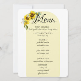 Menyn Solros elegant gult Arch bröllop Julkort