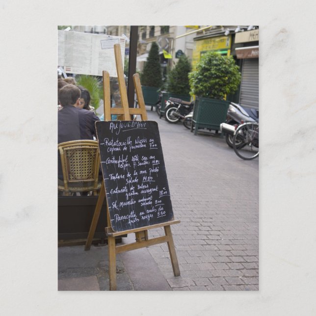 Menyn stiger ombord av bistroer vykort (Framsida)