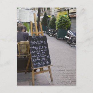 Menyn stiger ombord av bistroer vykort