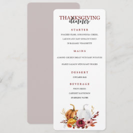 Menyn Thanksgiving Elegant Middag Party Meny
