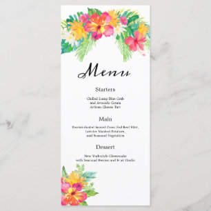 Menyn Tropiska paradise Foliage Wedding Reception Meny