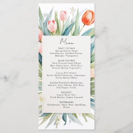 Menyn vår blommor tulpaner bröllop meny