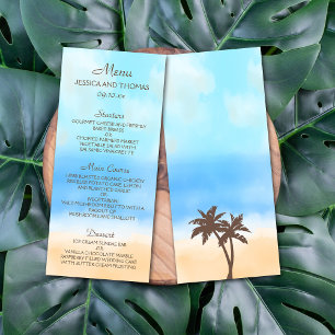 Menyn Watercolor Beach Wedding Collection Reklamkort
