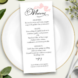 Menyn Watercolor Bröllop | Rosa Bow Calligraphy