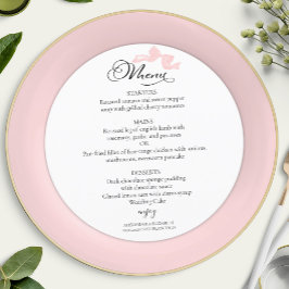 Menyn Watercolor Bröllop | Rosa Bow Calligraphy Meny