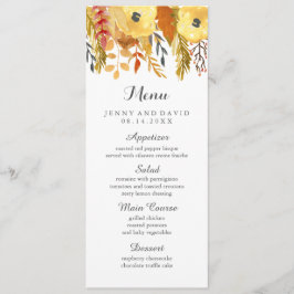 Menyn Watercolor Fall Wedment Meny