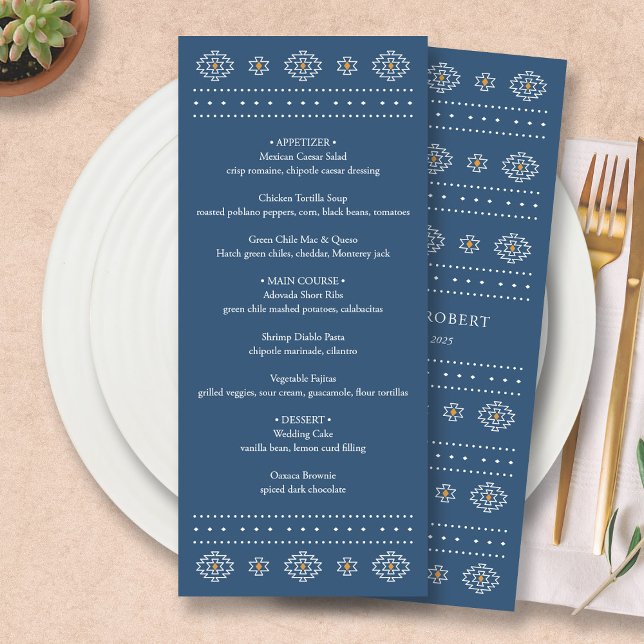 Menyn westerna Bröllop, menykortet Rio Rancho Meny (Rio Rancho Western Wedding Menu by Fiesta Valley Print)