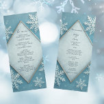 Menyn Winter Wonderland Blue Snowy Romantic bröllo Program<br><div class="desc">Winter Wonderland Blue Snowy Romantic bröllop-meny och program allt i ett kort Steg in i ett magiskt, vitt vinter wonderland med denna romantiska, mysiga design med mjuka frostade blommigtar, isigens gnistra och elegant snöflingor. Paletten blandar snöblått, vitt, glitteraccent och subtil julcharm för att skapa en tidlös säsong stil - perfekt...</div>