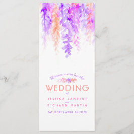 Menyns orange överlappar vattenfärgen blommigt art meny