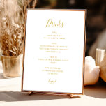 Menysignatur för enkel Elegant Guld Bröllop Drinks Poster<br><div class="desc">Denna enkla menyskylt för drycker i elegant bröllop är perfekt för er moderna minimalistiska vit och guld bröllop. Utformningen har ett minsta typsnitt av contemporary guld tillsammans med formell kalligrafi. Behålla den som den är,  eller välj att anpassa den med egna teckningar eller foton!</div>
