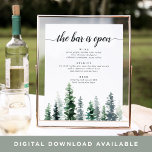 Menysignatur för Grove Bröllop Pub Poster<br><div class="desc">Inbjudan gäster för att ta en favoritlibation från pub med vår charmerande rustik bröllop pub-menyskylt. 11x14 poster ett gräns grund med vattenfärgen gräs träd i rik med jägare och skogarnas grönt, med "pub är öppet" i mörkt kalligrafi och blockering. Anpassa med dina vin-, öl- och spritval under. Designad för att...</div>