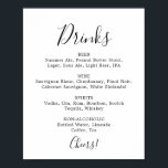 Menysignatur för minimalistisk Bröllop-drinks Poster<br><div class="desc">Detta minimalistiska menytecken för bröllop är perfekt för ett enkelt bröllop. Den moderna romantiska designen har klassisk svart- och vit typografi parad med en rografi av rustik men elegant med vintage handskrivet stil. Anpassade i alla färg. Behålla designen enkel och elegant, som den är, eller anpassa den genom att lägga...</div>