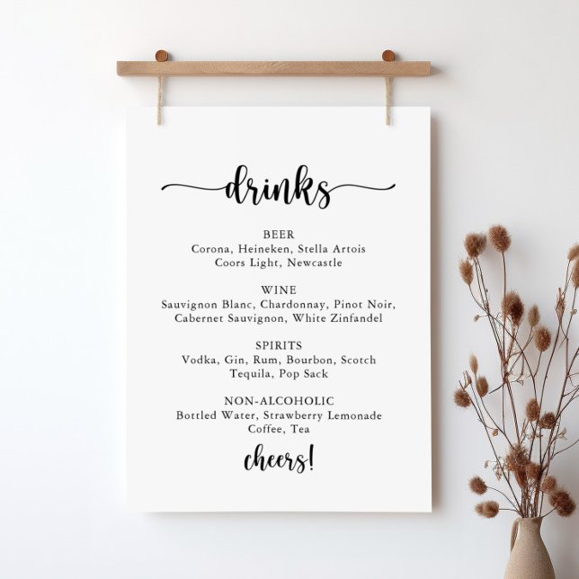 Menysignatur för minimalistisk kalligrafi i Bröllo Poster (Skapare uppladdad)