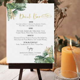 Menysignatur för Tropical Bachelorette Drinks Poster