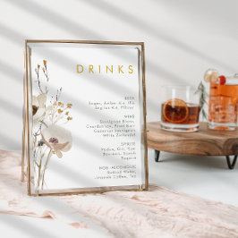 Menysignatur för Whimsical Wildbloms Bröllop Drink Poster