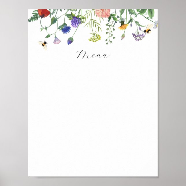 Menysignatur för Wildblomma Fält Poster (Framsidan)