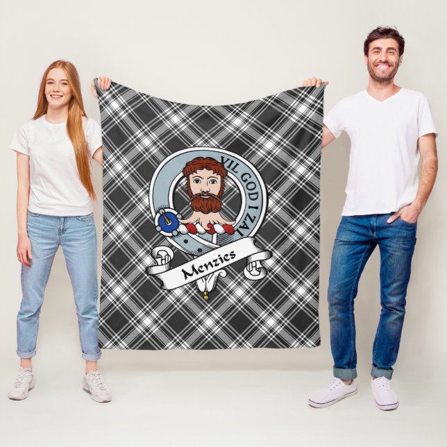 Menzies Klan Badge Tartan Play Fleecefilt (På plats)