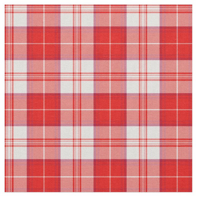 Menzies Red Klan Tartan Scottish Play Tyg (Närbild)