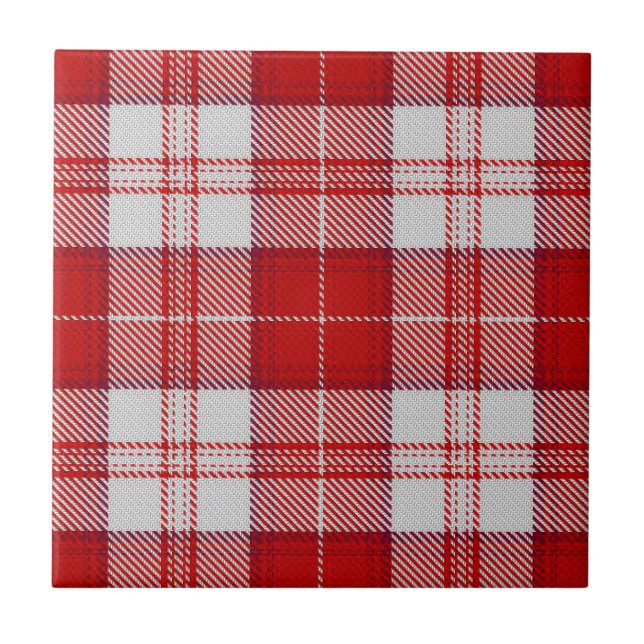 Menzies Red Tartan Kakelplatta (Framsidan)