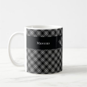 Menzies svart och vit höglandet-karotröja kaffemugg
