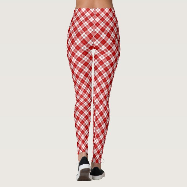 Menzies tartan röd vit rutig leggings (Baksida)