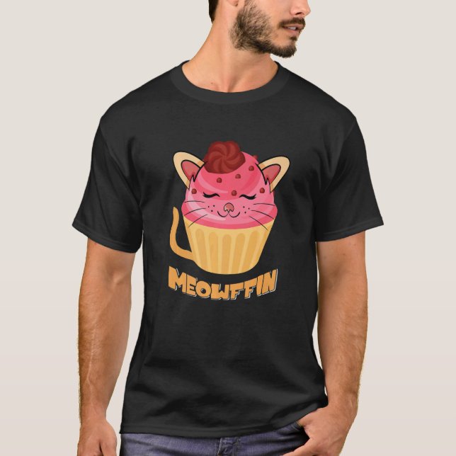 Meoffin Katt Muffin T Shirt (Framsida)