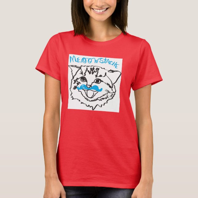Meoowstache Tee Shirt (Framsida)