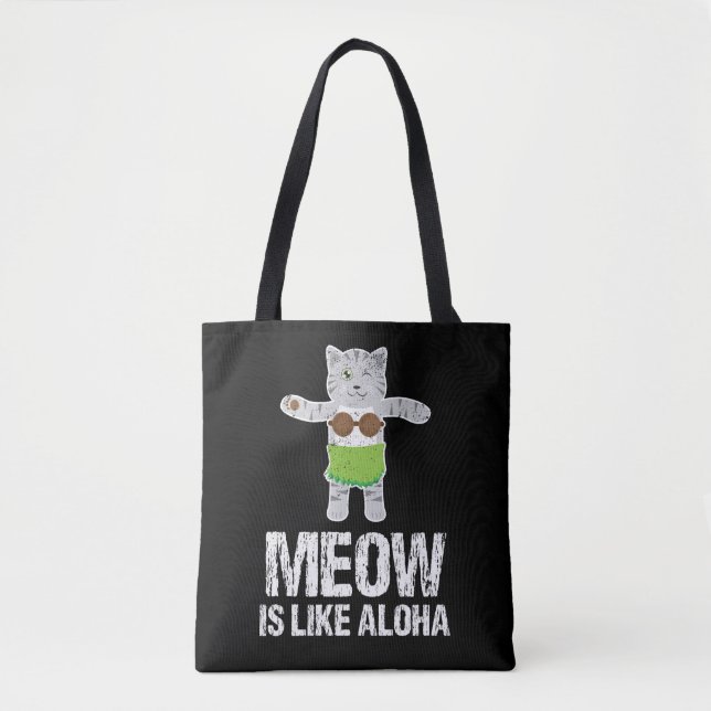 Meow är dansHula för den lika Aloha katten Tygkasse (Framsida)
