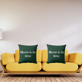 Meow är den tidskrävande Grönten Retro Animal Cute Kudde