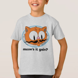 Meow är det på väg? Funny Pun Mustache Cat T Shirt