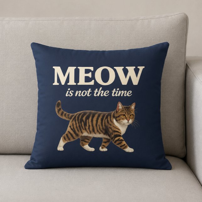 MEOW Är Inte Rätt Tid Kattälskare Kudde (Skapare uppladdad)