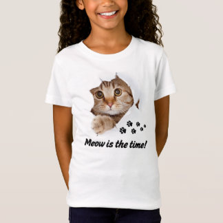 Meow är tiden - Cute Cat T-Shirt-för barn T Shirt