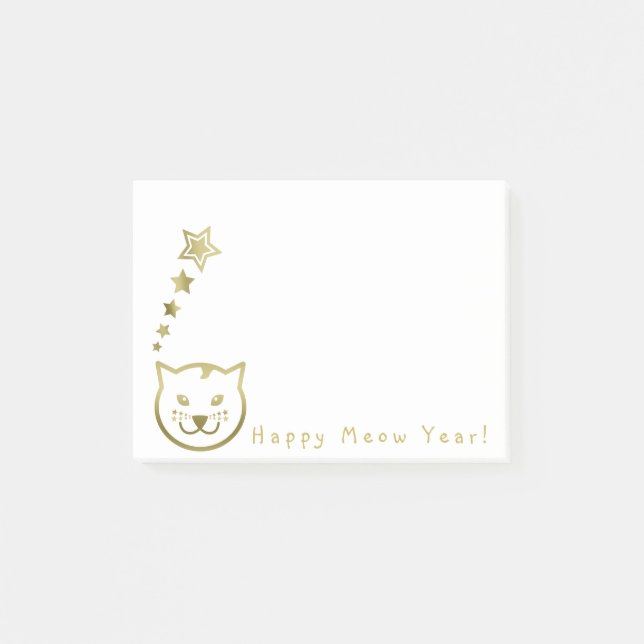 Meow-året i lycklig - Anpassningsbarnas bakgrund f Post-it Block (Framsida)