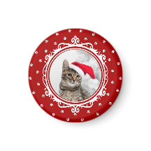 "Meow-året i Lycklig!" Cat Lover jul Magnet