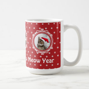 "Meow-året i Lycklig" Kat Lover-julen Kaffemugg