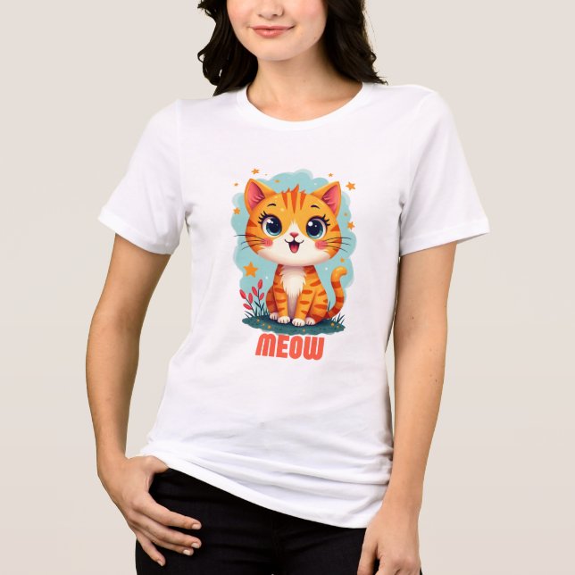 Meow Bella + Canvas Women's T-Shirt - perfekt (Framsida)