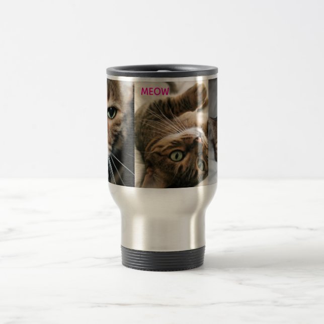 Meow Bengal Cat Travel Mug Resemugg (Center)