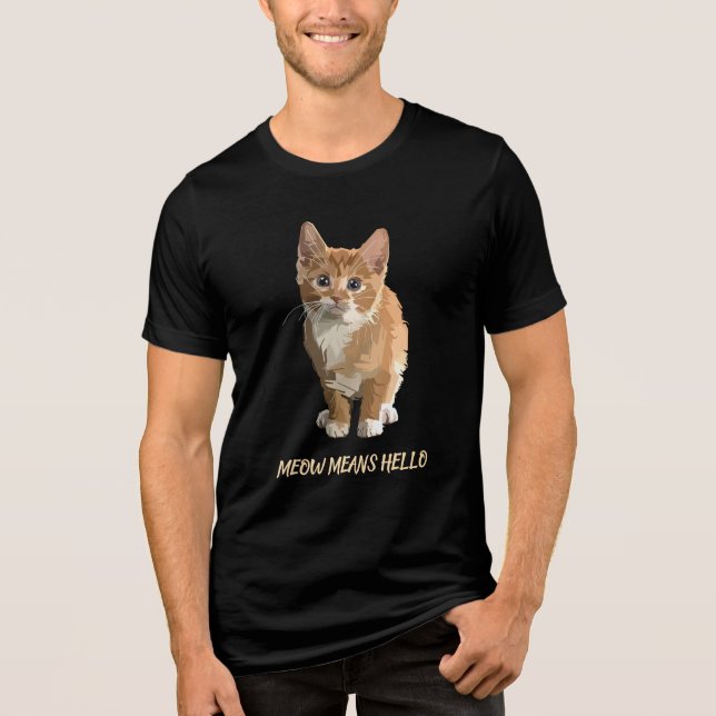 meow betyder hej t-shirt (Framsida)