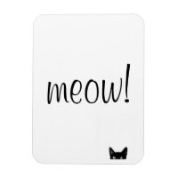 Meow Black Cat Anpassade Magnet