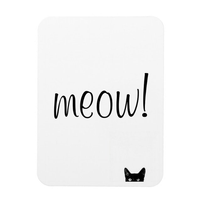 Meow Black Cat Anpassade Magnet (Vertikal)