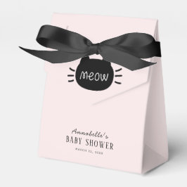 Meow Black Cat Ansikte Rosa Girl Baby Shower Presentaskar