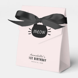 Meow Black Cat Ansikte Rosa Girl Birthday Presentaskar