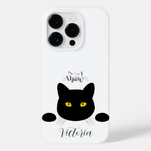 Meow Black Cat Golden Ögon Anpassade