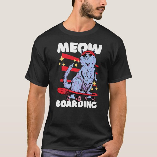 Meow Boarding T Shirt (Framsida)
