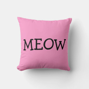 MEOW, Bomull Dekorativ kudde, Rosa Kudde