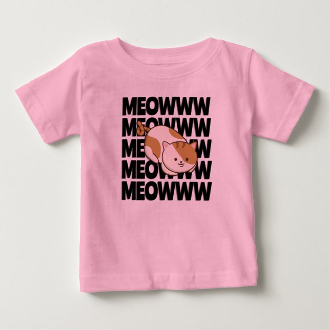 Meow Cat Baby Bra Jersey T-Shirt (Framsida)