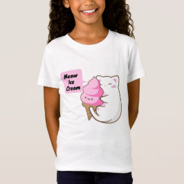 Meow Cat Kärlek Ice Cream T Shirt