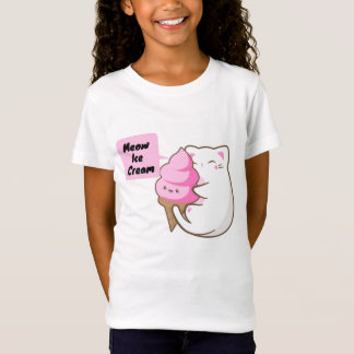 Meow Cat Kärlek Ice Cream T Shirt