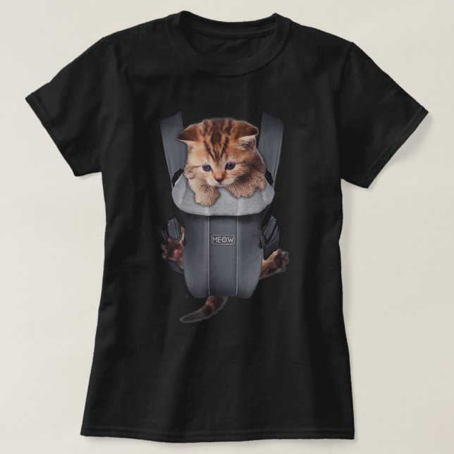 Meow Cat Kitten Carrier T-Shirt (Design framsida)
